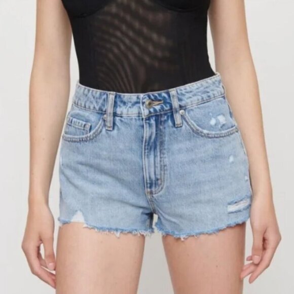 Dynamite NWT Paige Short Denim  Shorts with Distressed Hem - Size 29 in Black - Picture 8 of 8